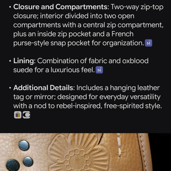 Coach 1941 Tea Rose Rogue 31 Satchel Purse Bag With Dust Bag - Picture 7 of 17